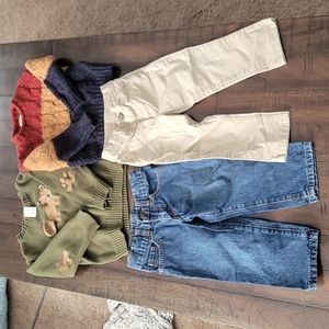 Lot of adorable boys sweater and jeans size 18 to 24 months